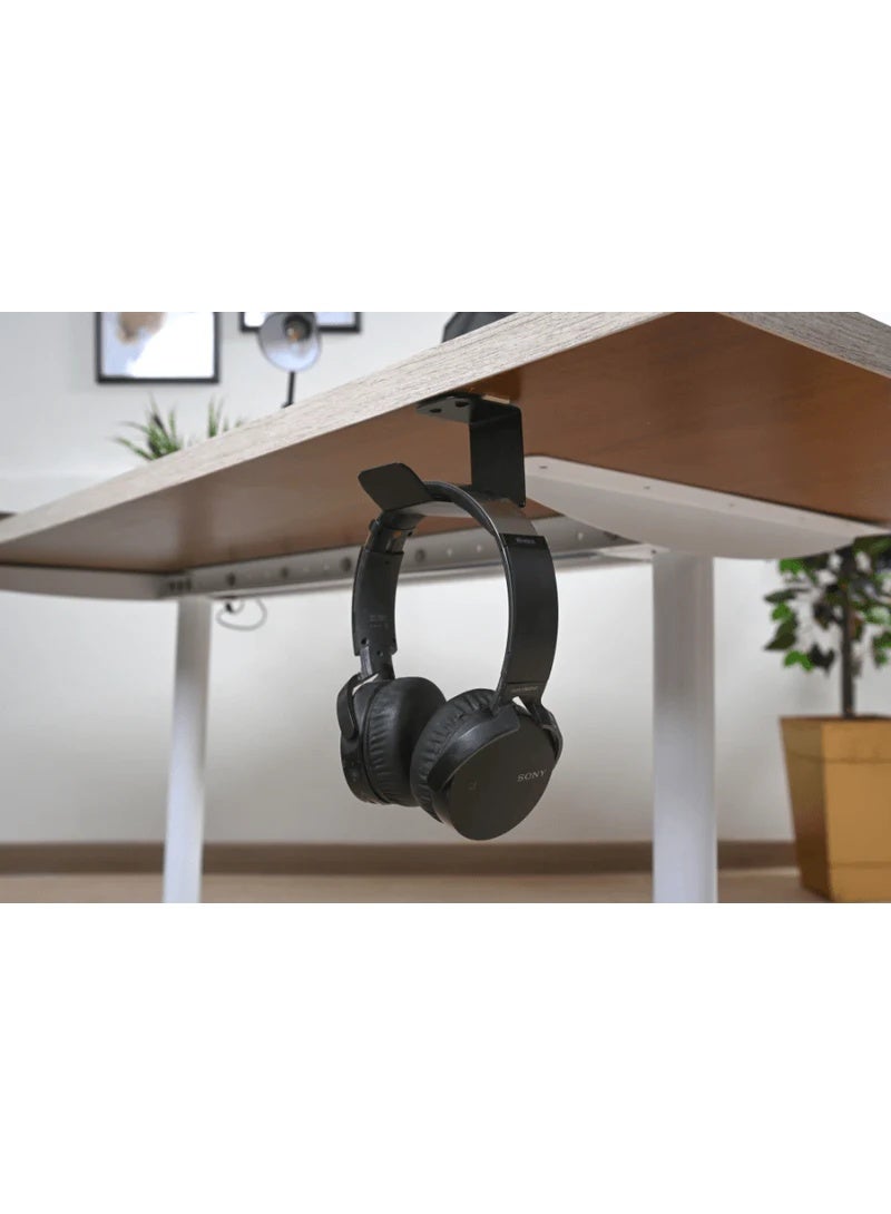 مجموعة حامل سماعة رأس عالمي مثبت على الحائط - حامل سماعة رأس مع شريط لاصق قوي - خطاف سماعة رأس موفر للمساحة لسماعات الألعاب وسماعات الرأس المكتبية ومعدات الصوت - Image 2