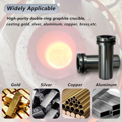 Deruilong Graphite Crucible, 1kg/2kg High Purity Graphite Crucible, Melting Gold, Silver, Copper, Furnace Casting Mould Melt Jewelry Tools - Image 4