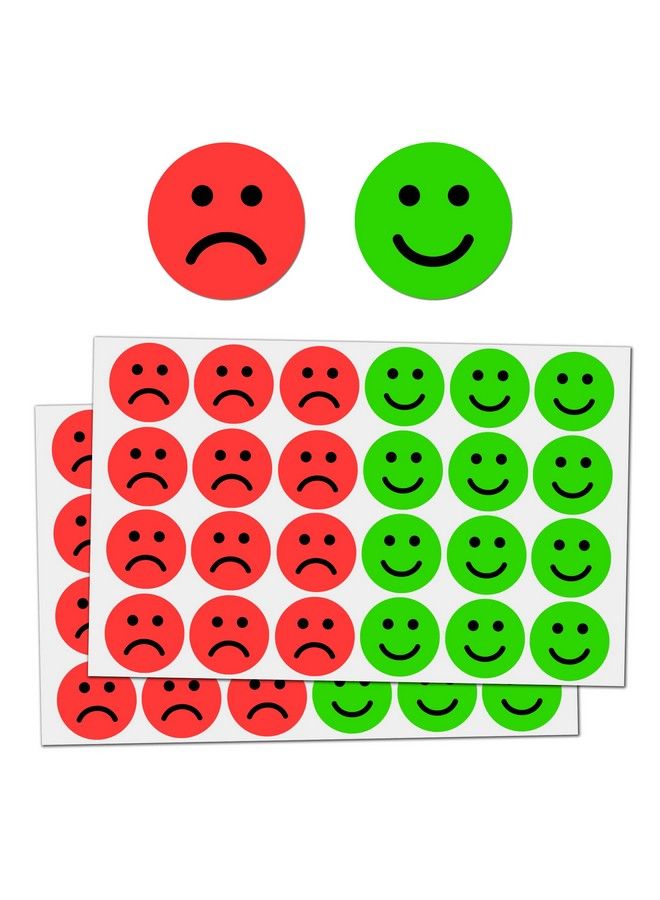 TownStix 600 Pack Happy/Sad Smiling Face Behavior Emotion Stickers 1" Diameter - Image 1