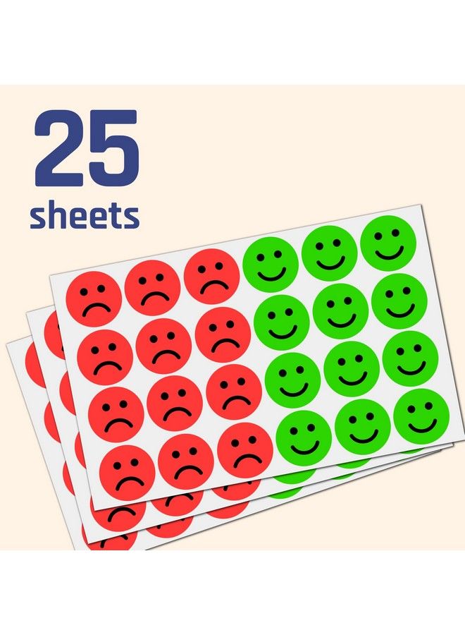 TownStix 600 Pack Happy/Sad Smiling Face Behavior Emotion Stickers 1" Diameter - Image 3