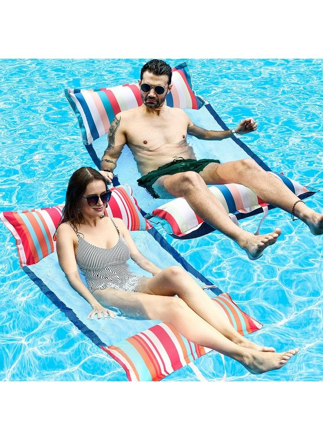 FindUWill Inflatable Pool Float 2Pack Xl Soft Fabric Multipurpose Inflatable Water Hammock (Saddle Lounge Chair Hammock Drifter) Xl (Longer/Wider) Pool Lounge For Adults - Image 2