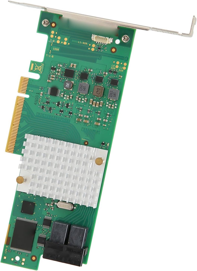 بطاقة مصفوفة LSI SAS3008 عامة، تحتوي على 8 منافذ بسرعة 12 جيجابايت/ثانية، ومتحكم PCIe 3.0، مع دعم متكامل للتنسيقات 0، 1، 10، 1E، لاستخدامها مع أنظمة SUSE Enterprise Server وVMware. - Image 2