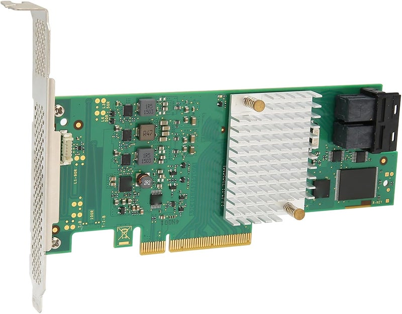 بطاقة مصفوفة LSI SAS3008 عامة، تحتوي على 8 منافذ بسرعة 12 جيجابايت/ثانية، ومتحكم PCIe 3.0، مع دعم متكامل للتنسيقات 0، 1، 10، 1E، لاستخدامها مع أنظمة SUSE Enterprise Server وVMware. - Image 3