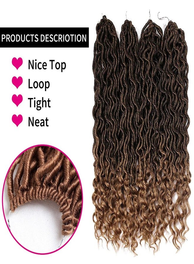 Ali Bling 6 Packs Goddess Locs Crochet Hair Wavy Curly Faux Locs Crochet Braids Synthetic Hair Extensions Dreadlocks Crochet Low Temperature Braiding Hair Crochet Goddess 1b/27(14" (6 Packs), T27) - Image 3