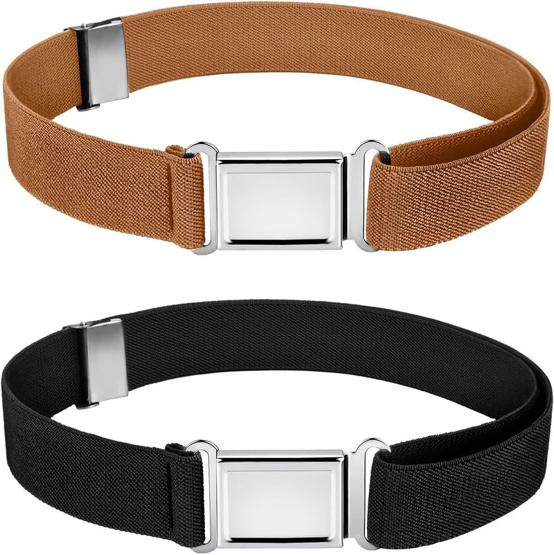 WILLBOND 2 Pcs Kids Magnetic Belt Boys Adjustable Elastic Belt with Magnetic Buckle for Toddlers Girls - Image 1
