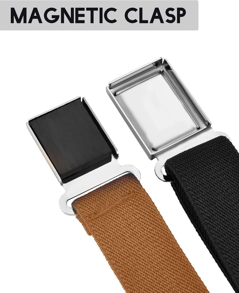 WILLBOND 2 Pcs Kids Magnetic Belt Boys Adjustable Elastic Belt with Magnetic Buckle for Toddlers Girls - Image 2