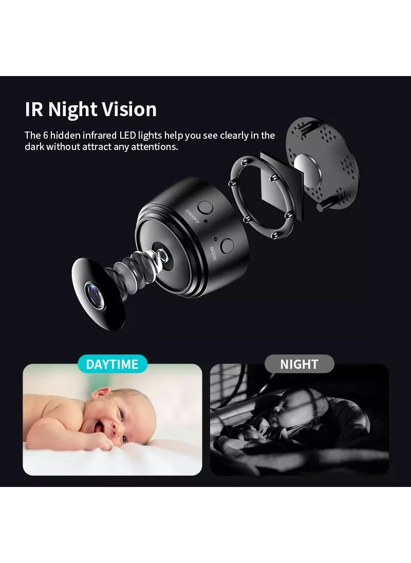 TECHNOVIEW TECHNOVIEW Mini HD Wireless Video Audio Recording WiFi Cam Watch Live View Full HD 1080P CCTV WiFi IP Camera with Night Vision Indoor Supports Upto 64 GB Card not Included Battery Operated  - Image 3