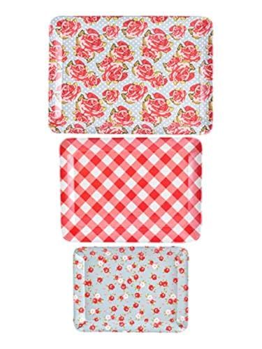 Goodhomes Melamine Serving Trays Set of 3 Different Sizes, MT129 - Image 1