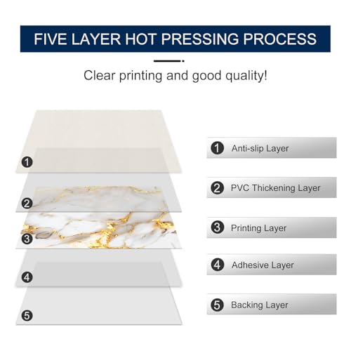 IVN 10PCS 12x12 Inch Peel and Stick Floor Tile, White Gray Marble with Gold Veins Pattern, Removable Vinyl Removable Floor Tile for Kitchen Bathroom Living Room, Residue-Free Removal - Image 5