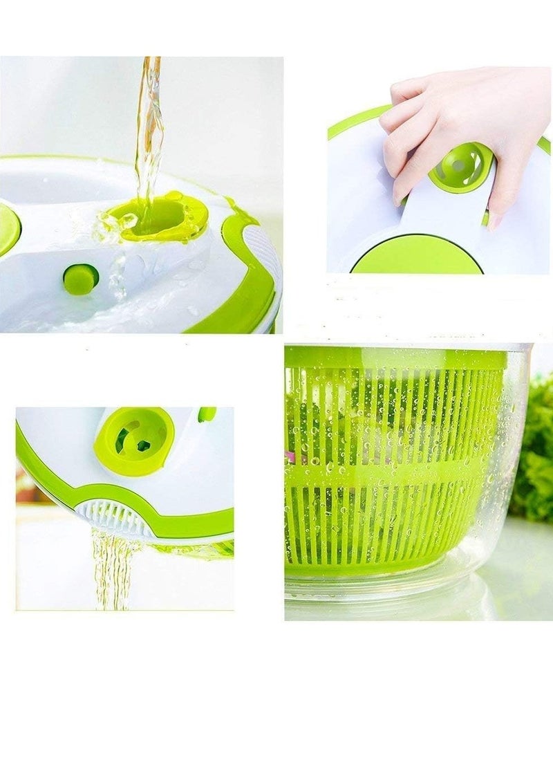 ELTRAZONE Salad Spinner Large 4.26L Capacity with Clear Serving Bowl, Colander Basket, Smart-Lock Lid, Easy Drain System, Non-Slip Base – Washes, Dries & Dresses Lettuce, Herbs, Vegetables & Fruit – Convenient Kitchen Essential  - Image 5