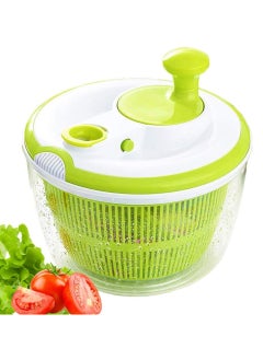 Salad Spinner Large 4.26L Capacity with Clear Serving Bowl, Colander Basket, Smart-Lock Lid, Easy Drain System, Non-Slip Base – Washes, Dries & Dresses Lettuce, Herbs, Vegetables & Fruit – Convenient Kitchen Essential