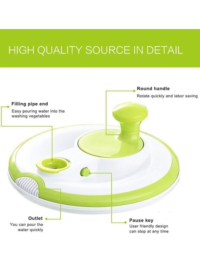 ELTRAZONE Salad Spinner Large 4.26L Capacity with Clear Serving Bowl, Colander Basket, Smart-Lock Lid, Easy Drain System, Non-Slip Base – Washes, Dries & Dresses Lettuce, Herbs, Vegetables & Fruit – Convenient Kitchen Essential  - Image 3