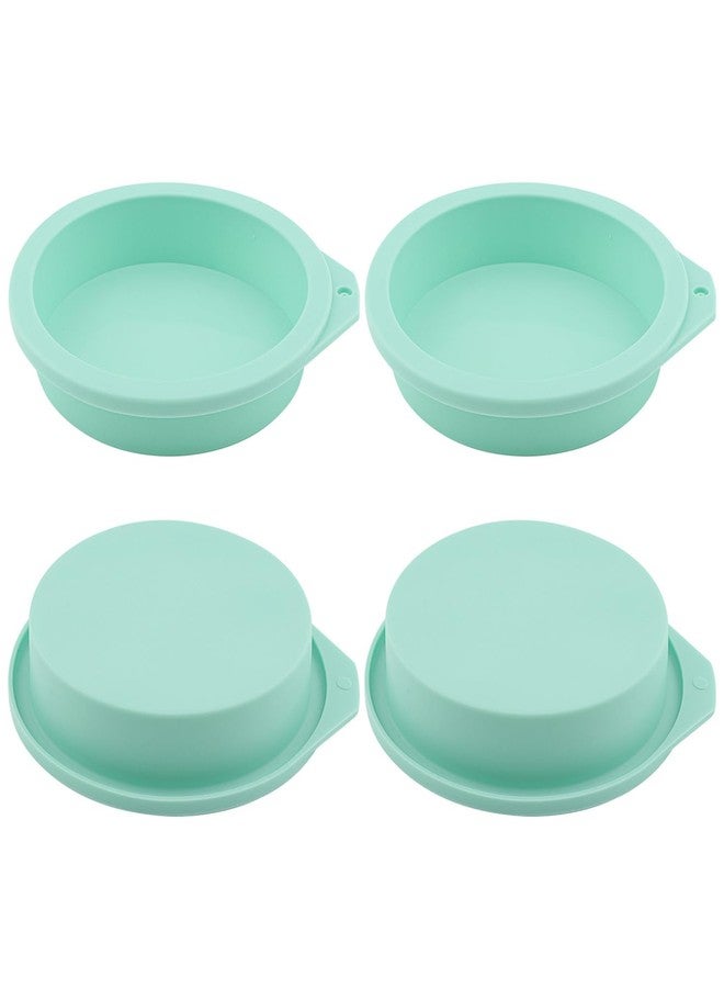 Ragyzity 4 Pcs Air Fryer Egg Molds, Silicone Non-Stick Muffin and Toast Maker, 4 Inch Air Fryer Muffin Pans for Burger Buns, Pancakes, Air Fryer Accessories (Green) - Image 3