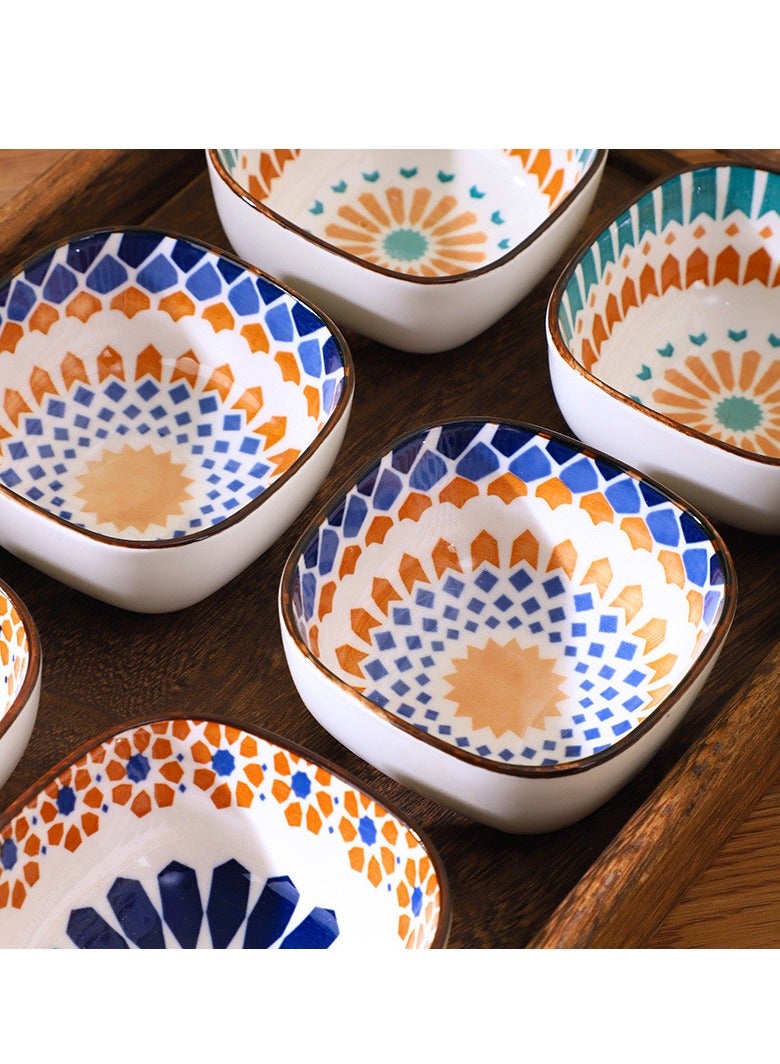 Ceramic Bowls 200 ml， Bohemian Style Bowl Gift Set, Assorted Dinnerware Serving Bowls for Cereal, Soup, Dessert, Snack, Fruit, Salsa, Pack of 6 - Image 2