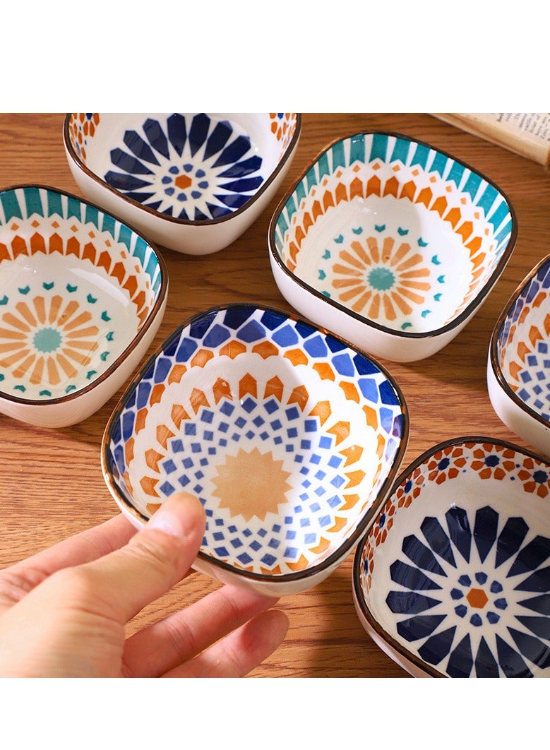 Ceramic Bowls 200 ml， Bohemian Style Bowl Gift Set, Assorted Dinnerware Serving Bowls for Cereal, Soup, Dessert, Snack, Fruit, Salsa, Pack of 6 - Image 3