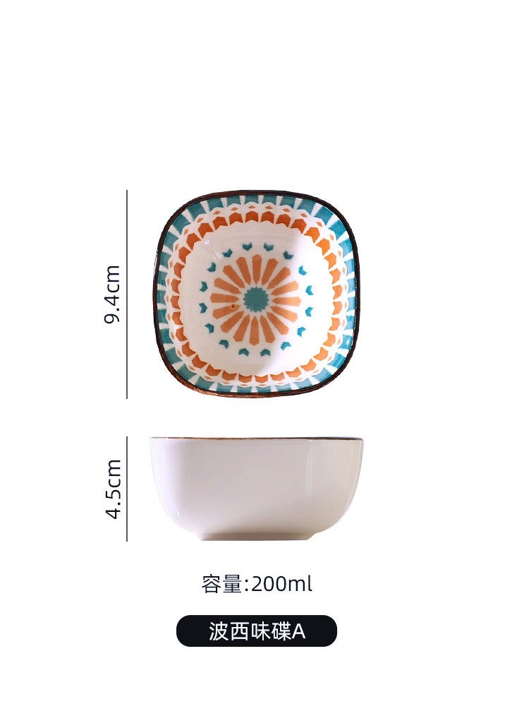 Ceramic Bowls 200 ml， Bohemian Style Bowl Gift Set, Assorted Dinnerware Serving Bowls for Cereal, Soup, Dessert, Snack, Fruit, Salsa, Pack of 6 - Image 4