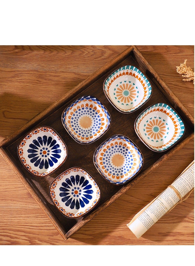 Ceramic Bowls 200 ml， Bohemian Style Bowl Gift Set, Assorted Dinnerware Serving Bowls for Cereal, Soup, Dessert, Snack, Fruit, Salsa, Pack of 6 - Image 5