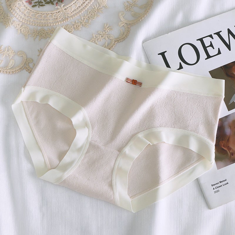 New Cotton Baby Girls Soft Comfort Mid-Waist Panties milk white - Image 1