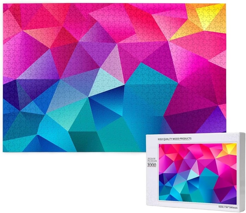 Phayah 1000 قطعة لغز الألوان المتعددة للبالغين ديكور المنزل 29.5 × 19.7 بوصة - Image 2