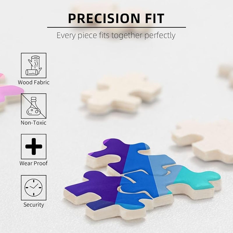 Phayah 1000 قطعة لغز الألوان المتعددة للبالغين ديكور المنزل 29.5 × 19.7 بوصة - Image 5