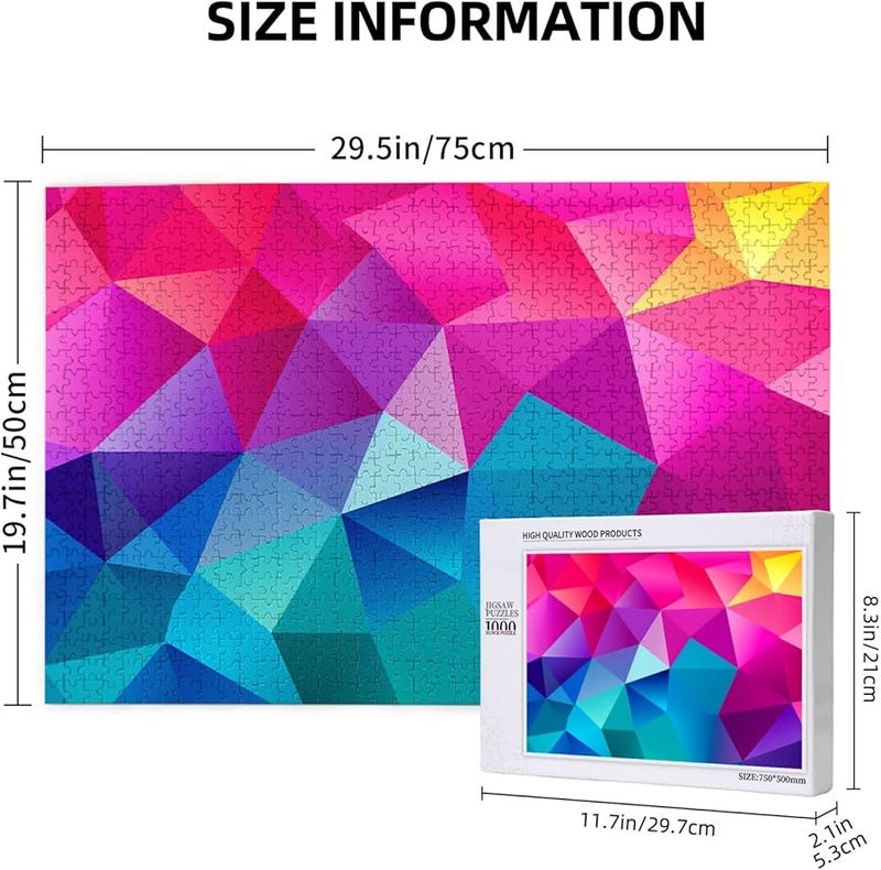 Phayah 1000 قطعة لغز الألوان المتعددة للبالغين ديكور المنزل 29.5 × 19.7 بوصة - Image 4
