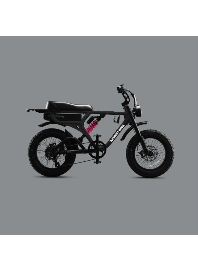 Flight Risk FR555 Electric Bike in Black with 1000W Max Power Output, Front & Mid Suspension, 2-Piston Tektro Hydraulic Disc Brakes, GPS Tracking, Geofencing & Blinkers - Image 2