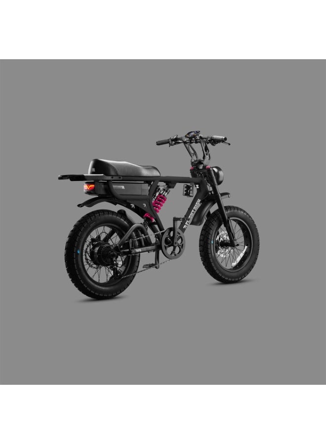 Flight Risk FR555 Electric Bike in Black with 1000W Max Power Output, Front & Mid Suspension, 2-Piston Tektro Hydraulic Disc Brakes, GPS Tracking, Geofencing & Blinkers - Image 4