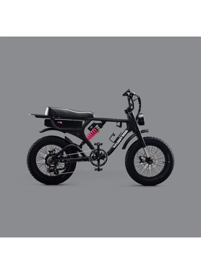 Flight Risk FR555 Electric Bike in Black with 1000W Max Power Output, Front & Mid Suspension, 2-Piston Tektro Hydraulic Disc Brakes, GPS Tracking, Geofencing & Blinkers - Image 1