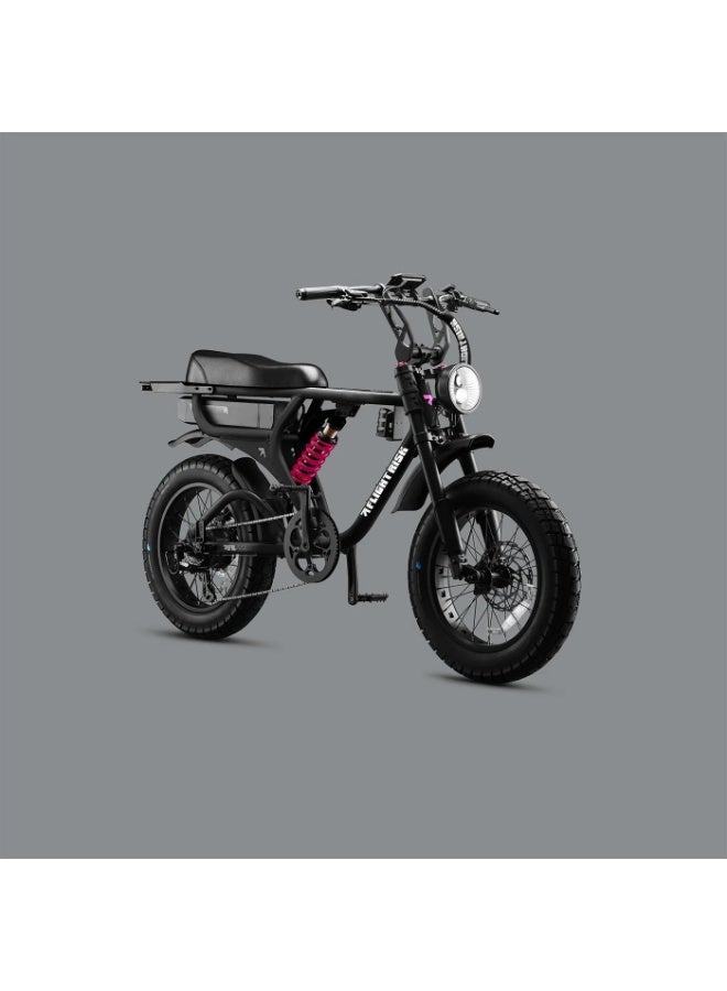 Flight Risk FR555 Electric Bike in Black with 1000W Max Power Output, Front & Mid Suspension, 2-Piston Tektro Hydraulic Disc Brakes, GPS Tracking, Geofencing & Blinkers - Image 3