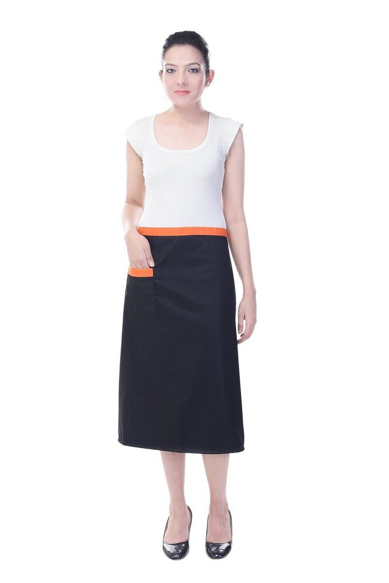 Switchon Black and orange waist Apron with solid fabric - Image 3