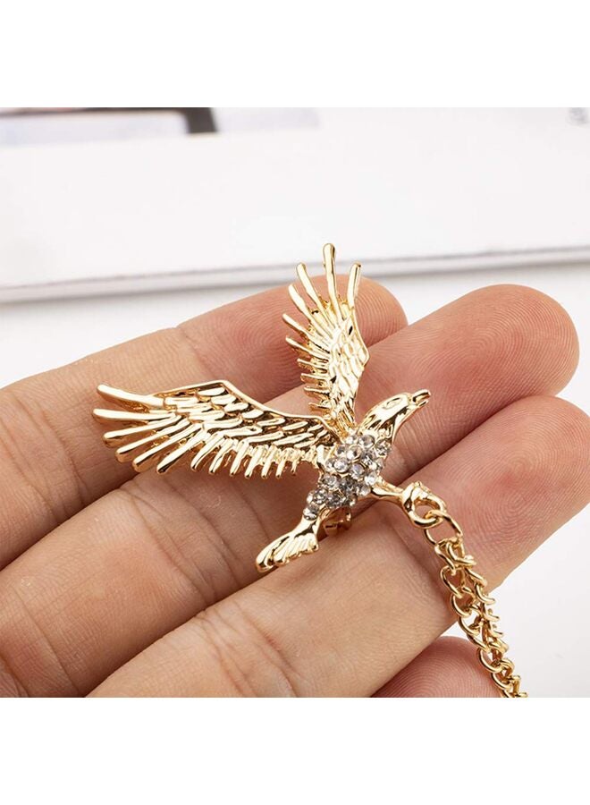 2 Packs Men's Eagle Brooch Lapel Pin Badge Hanging Chains Collar Brooches Pin for Career Suit Tuxedo of Shirts Tie Hat Scarf for Boyfriend Father Birthday Gold/Silver - Image 3