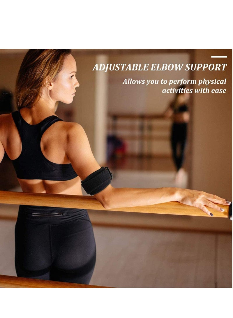 Elbow Support Brace, for Tennis and Golfer's Pain Relief, or Men Women, Adjustable Strap Arm Brace with EVA Compression Pad Weightlifting - Image 3