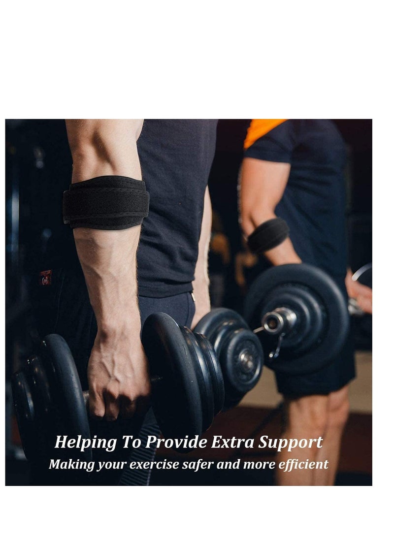 Elbow Support Brace, for Tennis and Golfer's Pain Relief, or Men Women, Adjustable Strap Arm Brace with EVA Compression Pad Weightlifting - Image 2