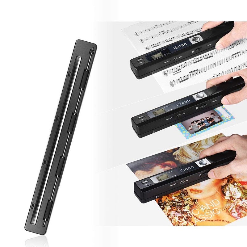 Microware ماسح ضوئي محمول باليد iScan Wand لاسلكي بحجم A4 900DPI بصيغة JPG/PDF شاشة LCD لفواتير الأعمال والكتب وغيرها. - Image 4