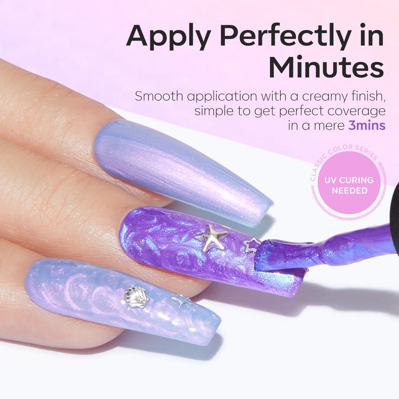 modelones Gel Nail Polish, 6 Colors Pink Purple Glitter Gel Polish Led Soak Off - Image 5