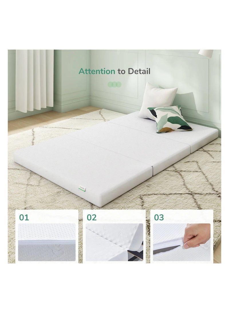 Comfy Folding Classic & Portable White 180x 90x 7Cm American Satin Mattress - Image 4