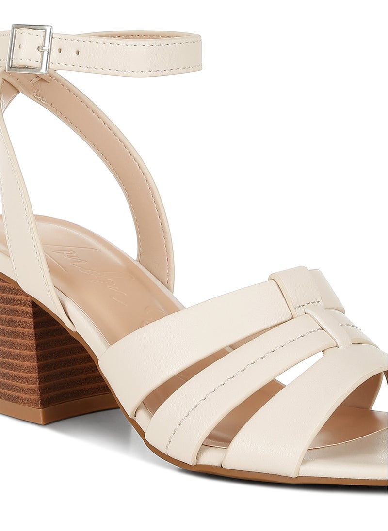 London Rag Pin Buckle Ankle Strap Sandals in Beige  - Image 5