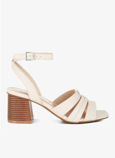 London Rag Pin Buckle Ankle Strap Sandals in Beige