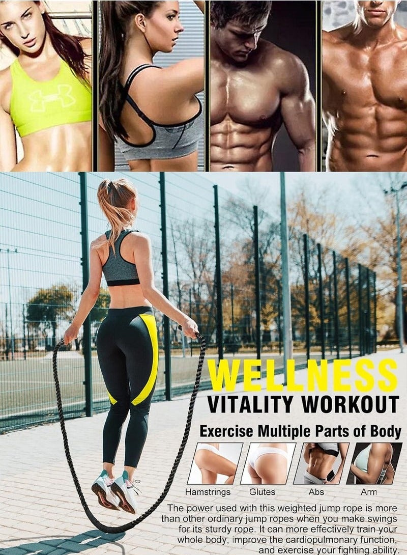 Bukela Workout Battle Rope for Men Women, Perfect For Gym Training, Cardio Fitness, Boxing MMA Fitness Training, 2.8m Workout Rope, Heavy Jump Rope For Exercise, Weighted Jump Rope for Fitness, Skipping Rope - Image 3