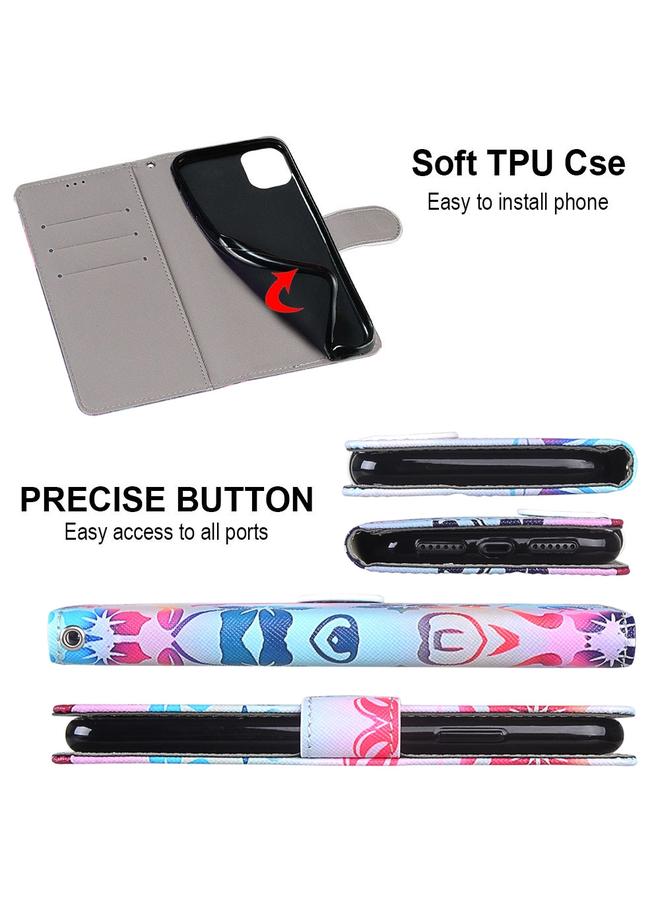 Zaboon Case For Huawei P50 Coloured Drawing Cross Texture Horizontal Flip PU Leather Case with Holder & Card Slots & Wallet & Lanyard - Image 3