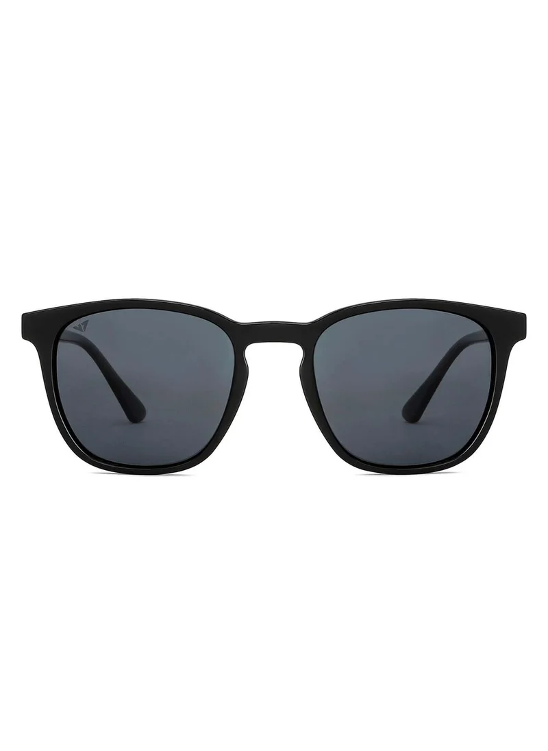 VINCENT CHASE Vincent Chase By Lenskart | Grey Black Full Rim Square Stylish Sunglasses | Polarized and UV Protected | For Men and Women | Large | VC S14090