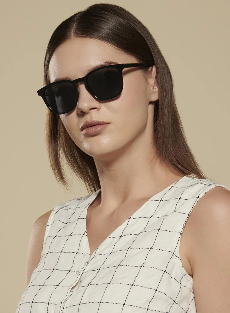 VINCENT CHASE Vincent Chase By Lenskart | Grey Black Full Rim Square Stylish Sunglasses | Polarized and UV Protected | For Men and Women | Large | VC S14090