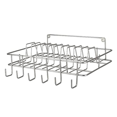 12FOR COLLECTION Wall Hanging Stainless Steel Cup & Saucer Holder, Plate Organizer Space Kitchen Saving Rack Utensil Kitchen Rack (Steel, Hanging shelves, Standard) - Image 3
