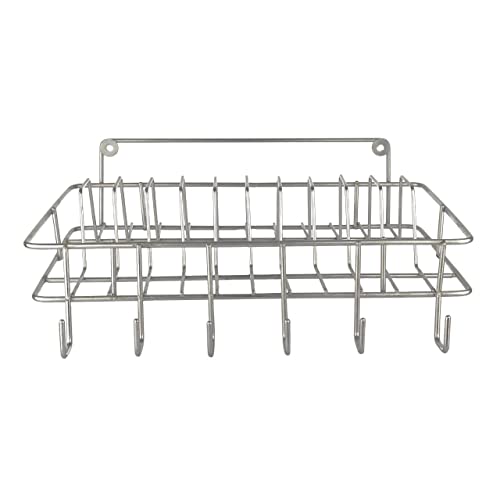 12FOR COLLECTION Wall Hanging Stainless Steel Cup & Saucer Holder, Plate Organizer Space Kitchen Saving Rack Utensil Kitchen Rack (Steel, Hanging shelves, Standard) - Image 5