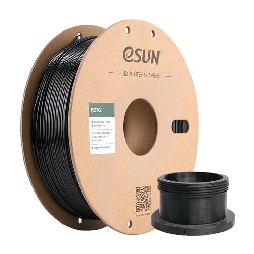 eSUN PETG Filament 175mm 3D Printer Filament PETG Dimensional Accuracy 005mm 1KG Spool 22 LBS 3D Printing Filament for 3D Printers Solid Black - Image 1