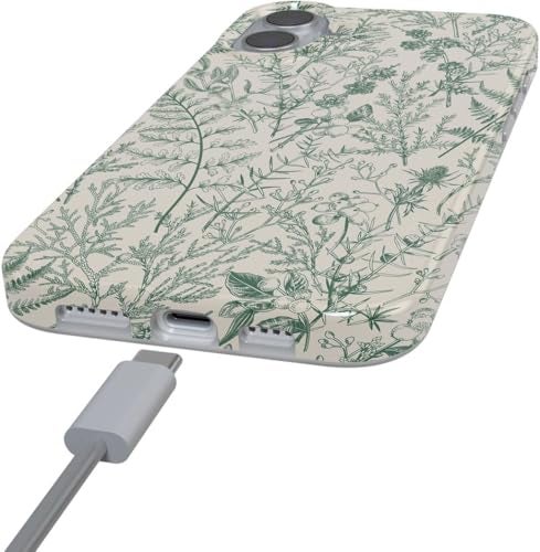 Casely iPhone 16 Case Sage Garden Green Floral Compatible with MagSafe Classic Ultra Slim Design - Image 3