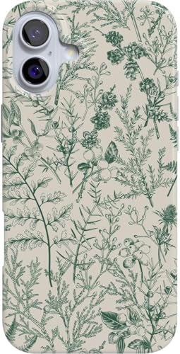 Casely iPhone 16 Case Sage Garden Green Floral Compatible with MagSafe Classic Ultra Slim Design - Image 1