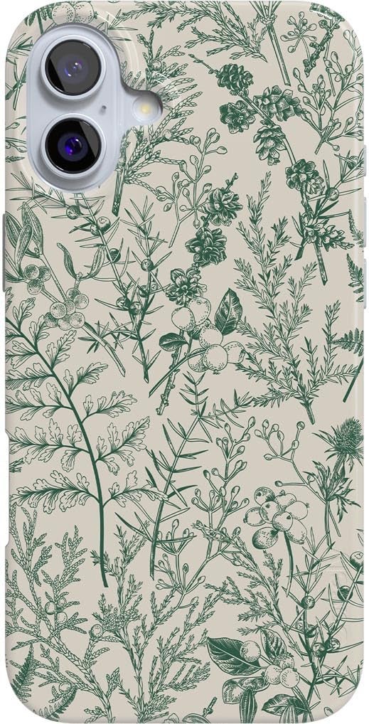 Casely iPhone 16 Case Sage Garden Green Floral Compatible with MagSafe Classic Ultra Slim Design - Image 2