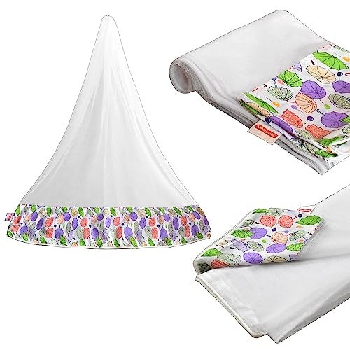 VParents Mosquito Net for Baby Cradle Jhula Saree with Zip Opening at Bottom - Purple - Image 1