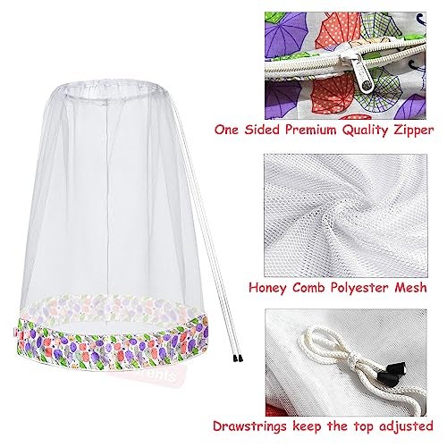 VParents Mosquito Net for Baby Cradle Jhula Saree with Zip Opening at Bottom - Purple - Image 2